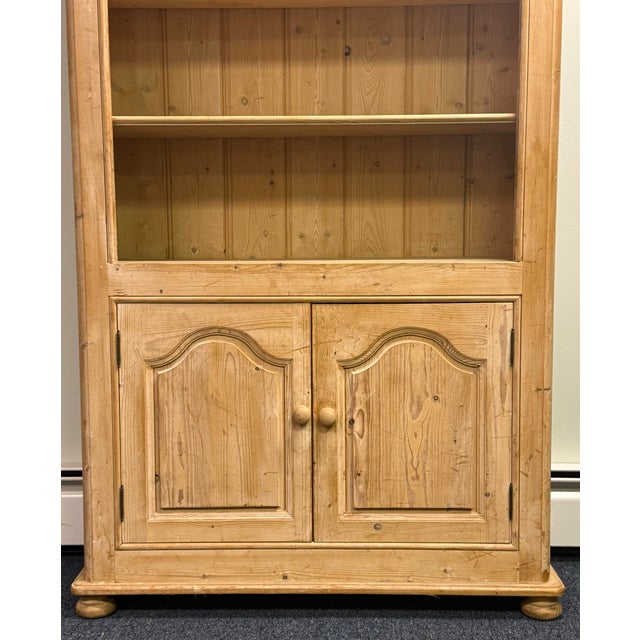 English Vintage Cerused Scrubbed Pine Bookcase For Sale - Image 3 of 12