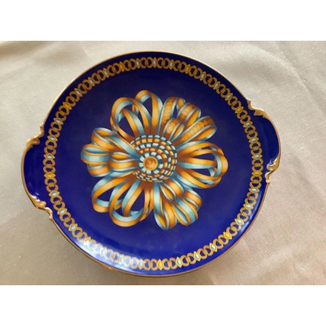 Porcelain Cocarde de soie Plate from Hermès, 1980s For Sale - Image 11 of 13