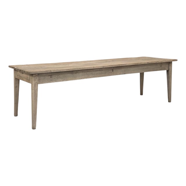 18th Century Grand Rustic Country French Stripped Sycamore Farm Table For Sale