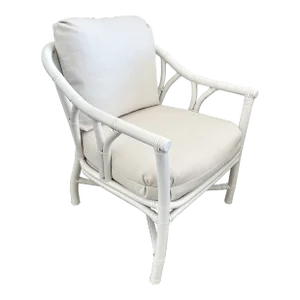 Ficks Reed Club Chair Upholstered in Todd Hase High Performance