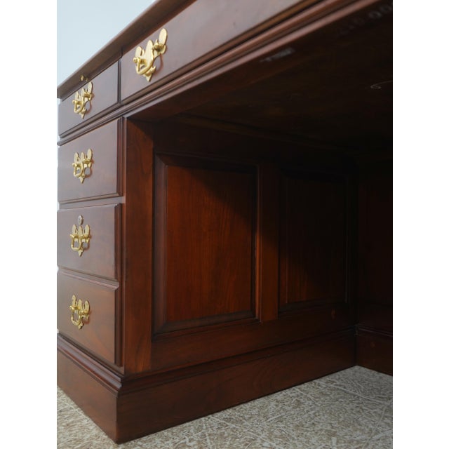 Statton Large Kneehole Cherry Executive Desk For Sale - Image 12 of 18