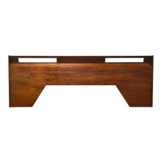 Walnut Mid Century Modern King Headboard For Sale
