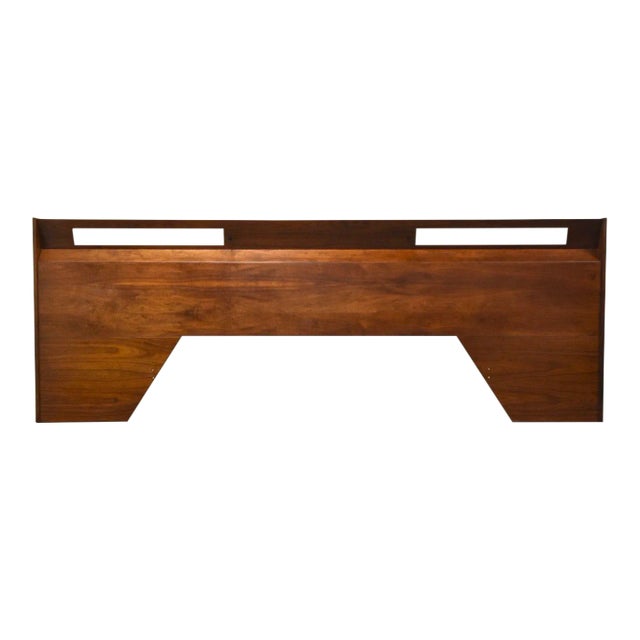 Walnut Mid Century Modern King Headboard For Sale