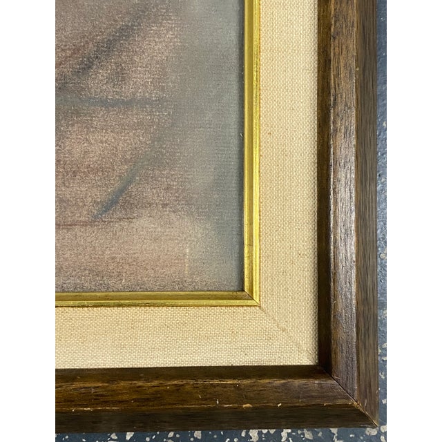 Pastel 1940s Art Deco Botanical Painting For Sale - Image 6 of 9