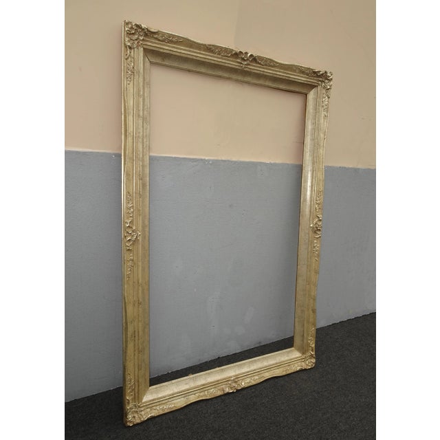 Vintage Large Oversized 69" Tall Silver French Country Picture Frame For Sale - Image 4 of 11