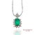 Contemporary Gia Certified Platinum 900 Emerald & Diamond Pendant With Platinum 850 Chain For Sale - Image 3 of 13