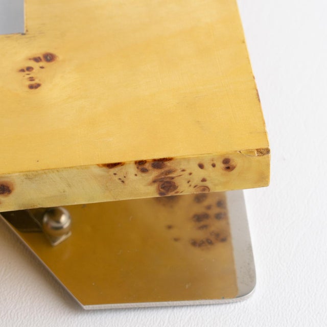 Milo Baughman Modernist Burl Wood and Metal Picture Frame, circa 1960 For Sale - Image 12 of 12