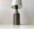 Danish pottery table lamp with rectangular base and abstract incised motif. This particular one was manufactured by Søholm...