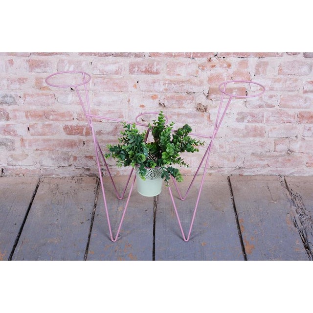 Metal Mid-Century Czech Flower Stand in Painted Metal, 1950s For Sale - Image 7 of 8