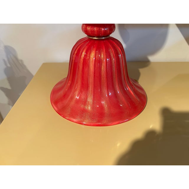 Archimede Seguso Vintage Pair of Murano Glass Lamps For Sale - Image 4 of 11