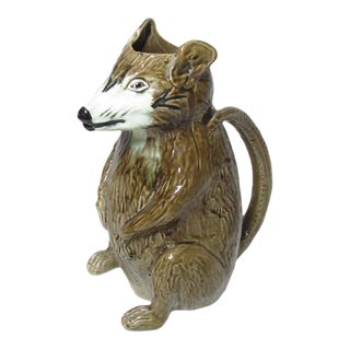 Vintage French Majolica Rat Pitcher For Sale