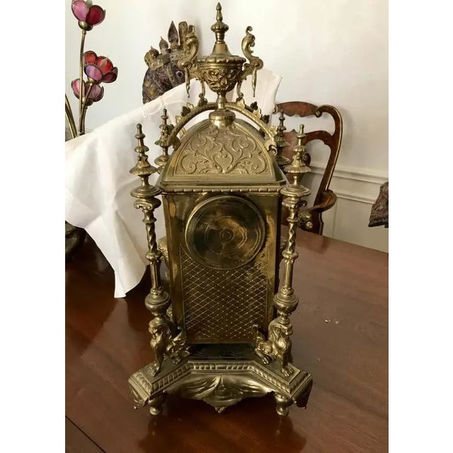 Large 19th Century Brass Clock For Sale In West Palm - Image 6 of 12