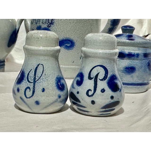 Ceramic Vintage Westerwald Wertarbeit Salt-Glaze Cruet Set- 8 Pieces For Sale - Image 7 of 12