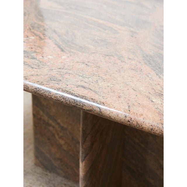 Mid 20th Century Post Modern Pink and Beige Granite Stone Dining Table For Sale - Image 9 of 10