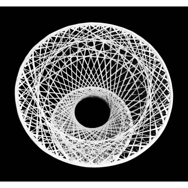 White Modern Wicker Patio Set For Sale - Image 4 of 11