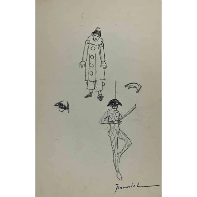 Puppets is an original Drawing on paper realized by the painter Pierre Georges Jeanniot (1848-1934). Drawing in Pencil....