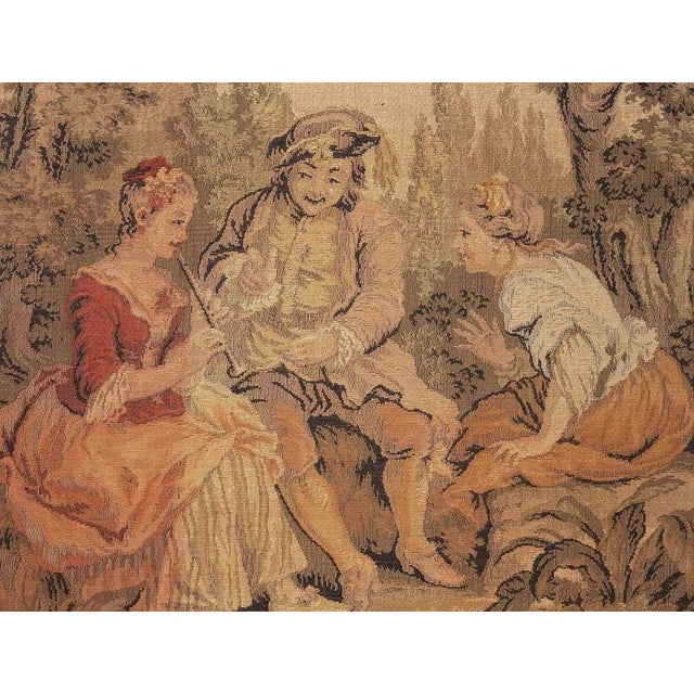 Italian Bucolic Scene Tapestry in Fabric Weaving, 1950s For Sale - Image 3 of 5