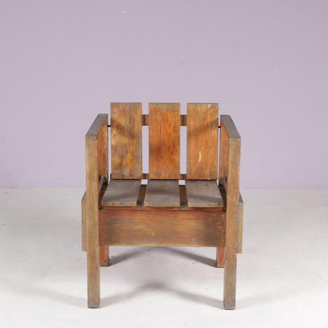 Teak Side Chair in the style of Rietveld, Netherlands, 1960s For Sale - Image 3 of 9