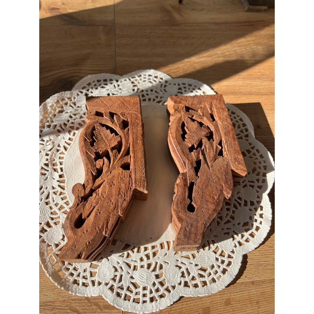 1970s Pair of Wooden Hand Carved Plant Stands For Sale - Image 4 of 7
