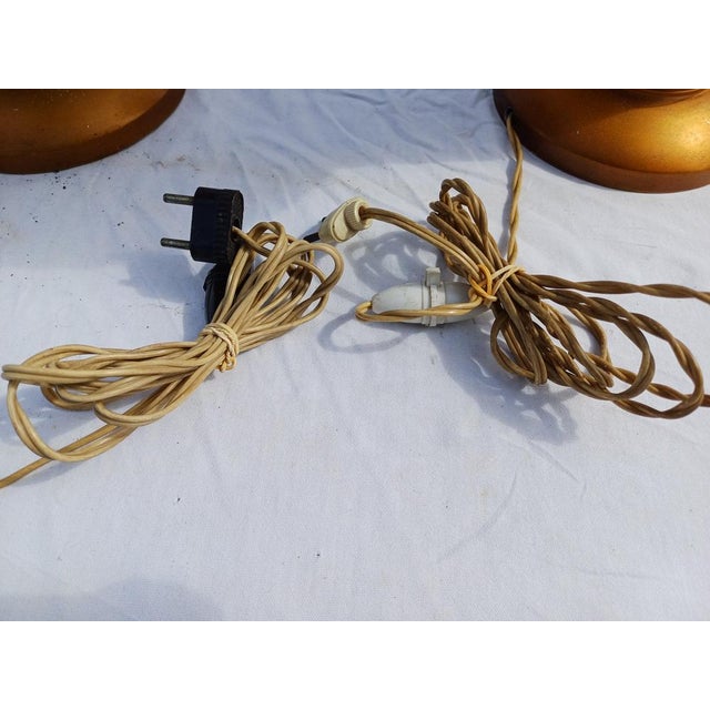 Vintage Gold Aluminum Lamps, 1960s, Set of 2 For Sale - Image 15 of 16