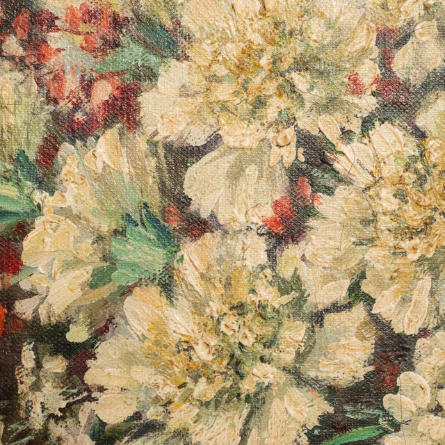 Textile Early 20th Century Belgium Blue Canvas Painting For Sale - Image 7 of 15
