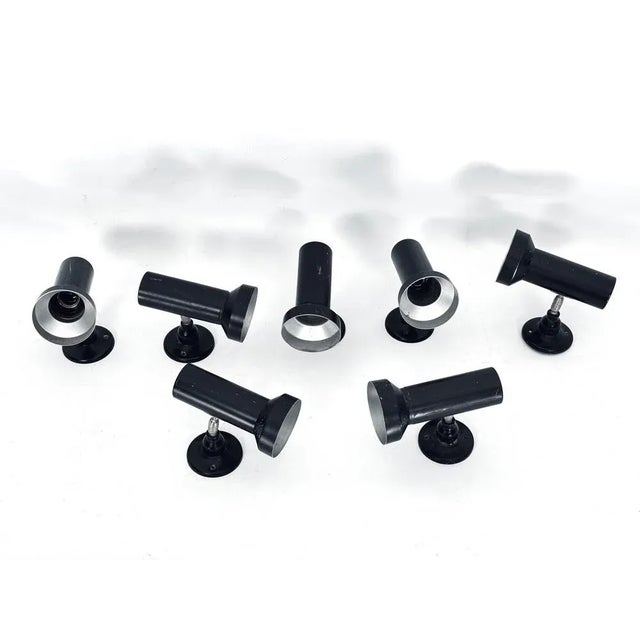 Black Mid-Century Italian Spotlights, 1960s, Set of 7 For Sale - Image 8 of 11