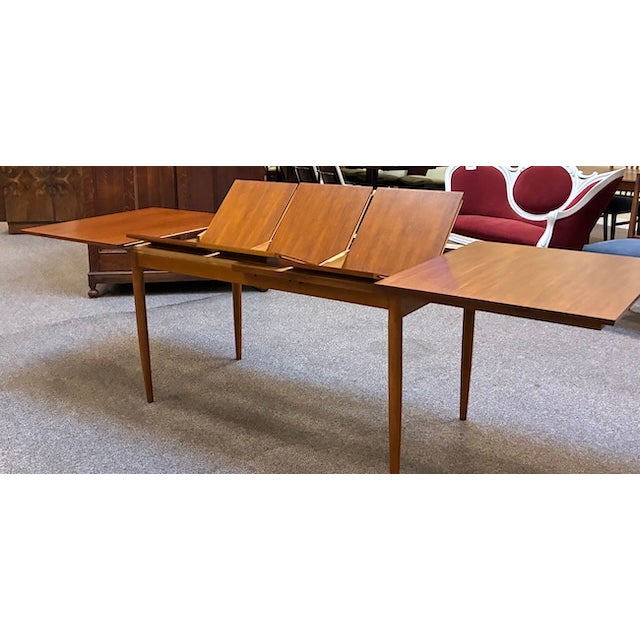Brown Teak Dining Table With 3 Butterfly Leaf Extensions Uk Import C. 1960's For Sale - Image 8 of 18