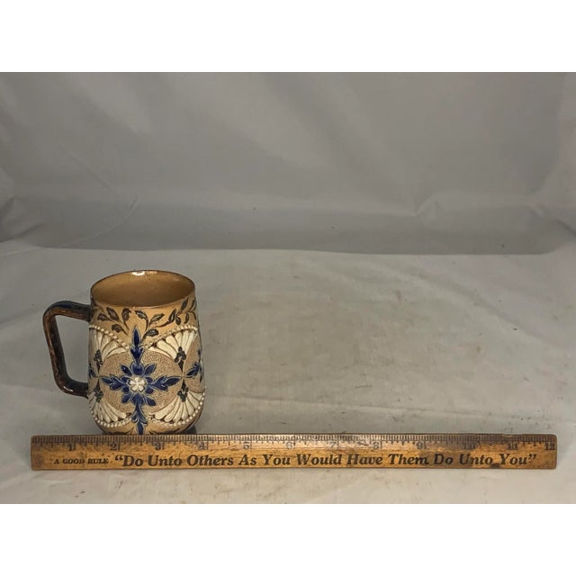 Antique Doulton Lambeth Stoneware Mug, c. 1881, Floral Design For Sale - Image 9 of 10
