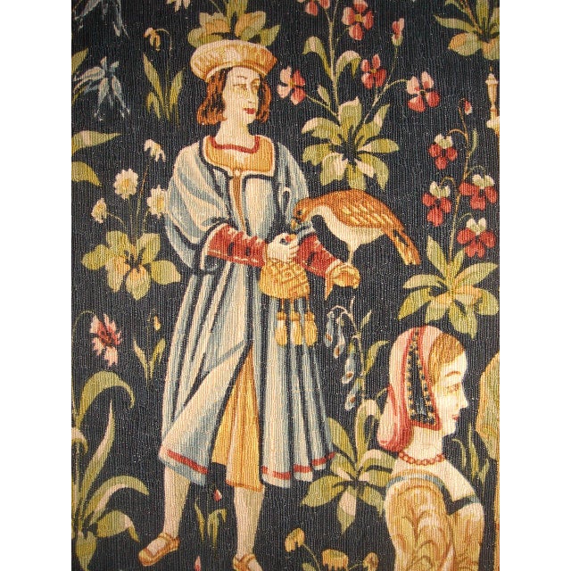 Medieval Style Tapestry - Concert Near Fountain For Sale In Los Angeles - Image 6 of 12