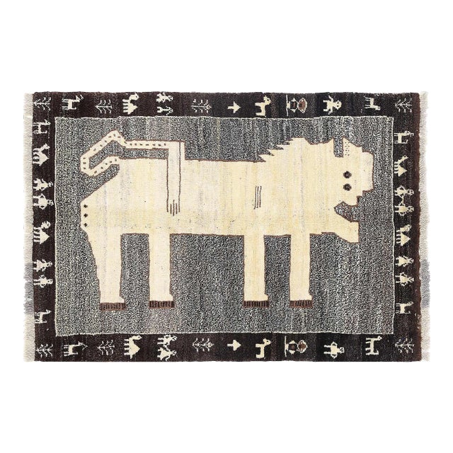 Distinctive Majestic Persian Lion Rug For Sale