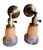 1910s Painted Arts and Crafts Glass Shades on Original Patina Brass Wall Sconces - a Pair For Sale In Los Angeles - Image 6 of 7