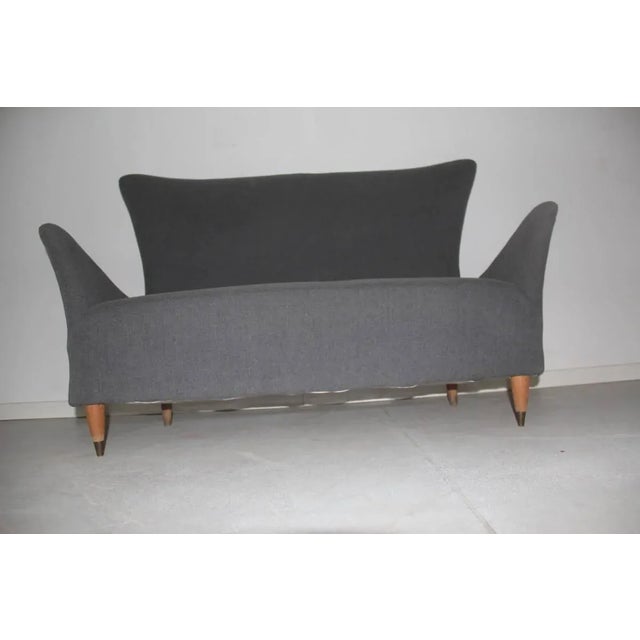 Wood Mid-Century Italian Grey Sofa, 1950s For Sale - Image 7 of 8