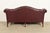 Vintage Chippendale Tufted Oxblood Leather Camelback Chesterfield Sofa by North Hickory Furniture For Sale - Image 9 of 11