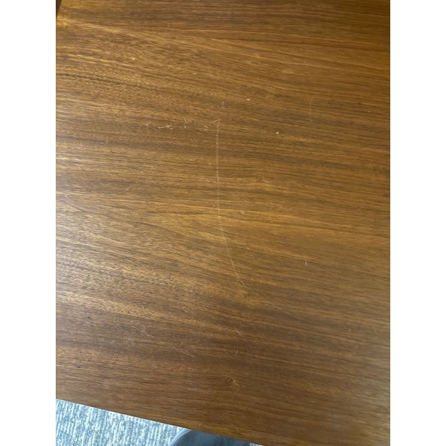 Wood Rare MCM Merton Gershun American of Martinsville Walnut Dropleaf Desk With Aluminum Stars For Sale - Image 7 of 18