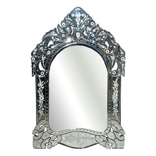 Vintage Venetian Etched Mirror For Sale