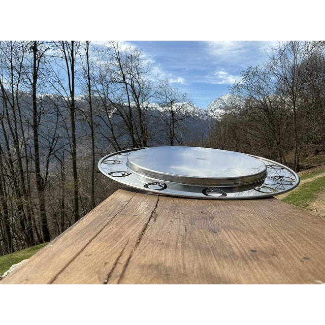 Limited Editon Round Girotondo Tray in Polished 18/10 Stainless Steel by Stefano Giovannoni and Guido Venturini for Alessi, 1989 For Sale - Image 16 of 18