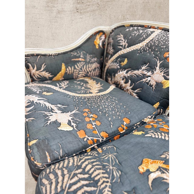 Vintage Green Brunschwig & Fils Carved French Regency Settee Sofa For Sale In Columbus - Image 6 of 11