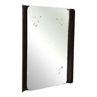 Mid-Century Italian Wall Mirror in Curved Teak, 1960s For Sale