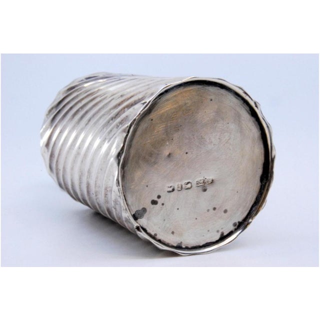 Spiral Fluted Perfume Bottle in Silver For Sale - Image 5 of 9
