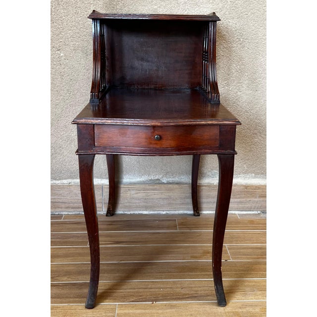 Early 20th Century Pair of Early 20th Century Louis XV Two Tier Walnut Nightstands Bedside Tables For Sale - Image 5 of 18