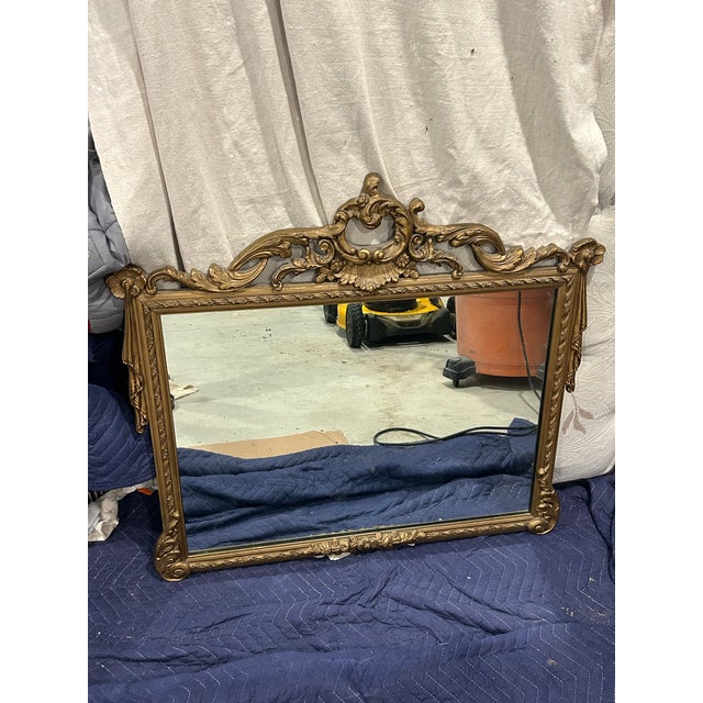 1920s Ornate Gold Wood Mirror For Sale - Image 12 of 12
