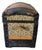 Victorian Late 19th Century Victorian Dome-Top Steamer Trunk - Blue & Gold Floral Embossed Tin For Sale - Image 3 of 11