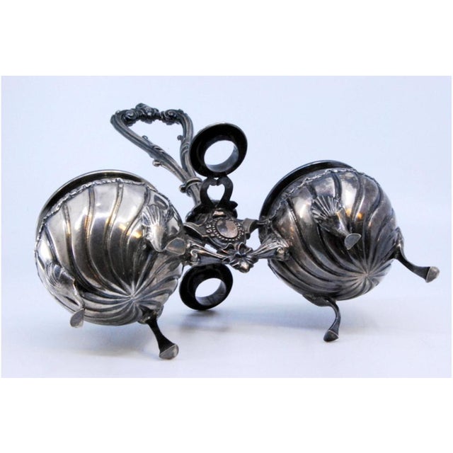 Silver Cut Glass Silver Cruet, Set of 3 For Sale - Image 8 of 11