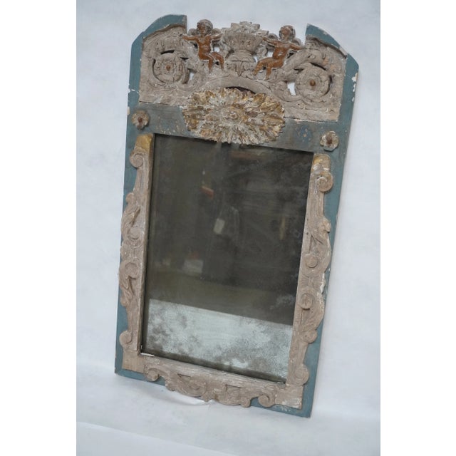 Italian Painted Trumeau Mirror Circa 1900s by MLA An Italian mirror that also serves as a talking point for any space....