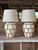 Monumental Boho Coastal Regency Plaster Lamps With Hand-Wrapped Rattan Cage & Linen Shades For Sale - Image 11 of 11