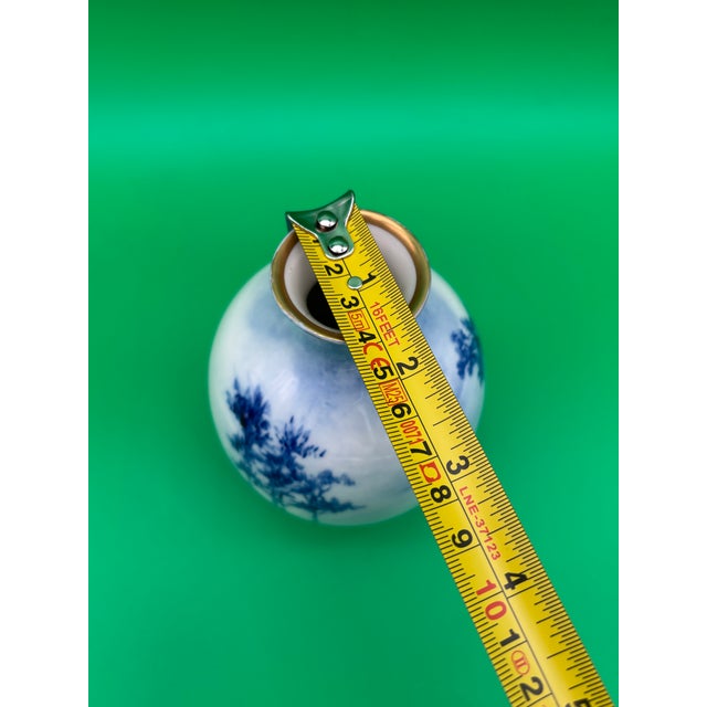 1889-1906 American Belleek Ceramic Art Co Early Lenox Blue Hand Painted Vase For Sale In New York - Image 6 of 12