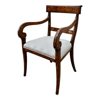Antique Dutch Marquetry Regency Style Chair For Sale