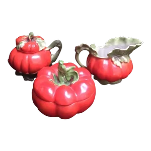 Antique Royal Bayreuth 3 Piece Tomato Condiment Set