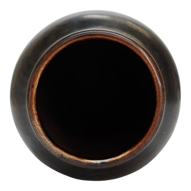 1920s Fulper School Art Pottery Vase With Chocolate Brown Glaze Unsigned C1920 For Sale - Image 5 of 8