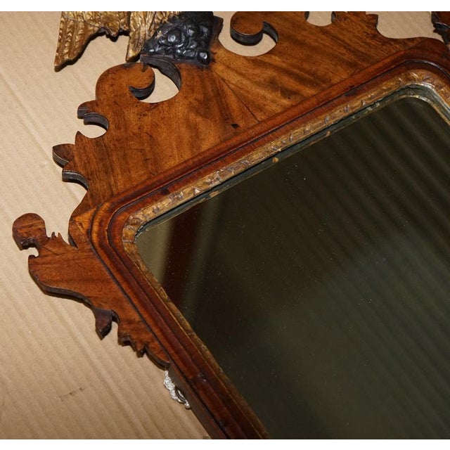 Glass Antique Georgian Gilded Eagle Wall Mirror, 1760 For Sale - Image 7 of 10